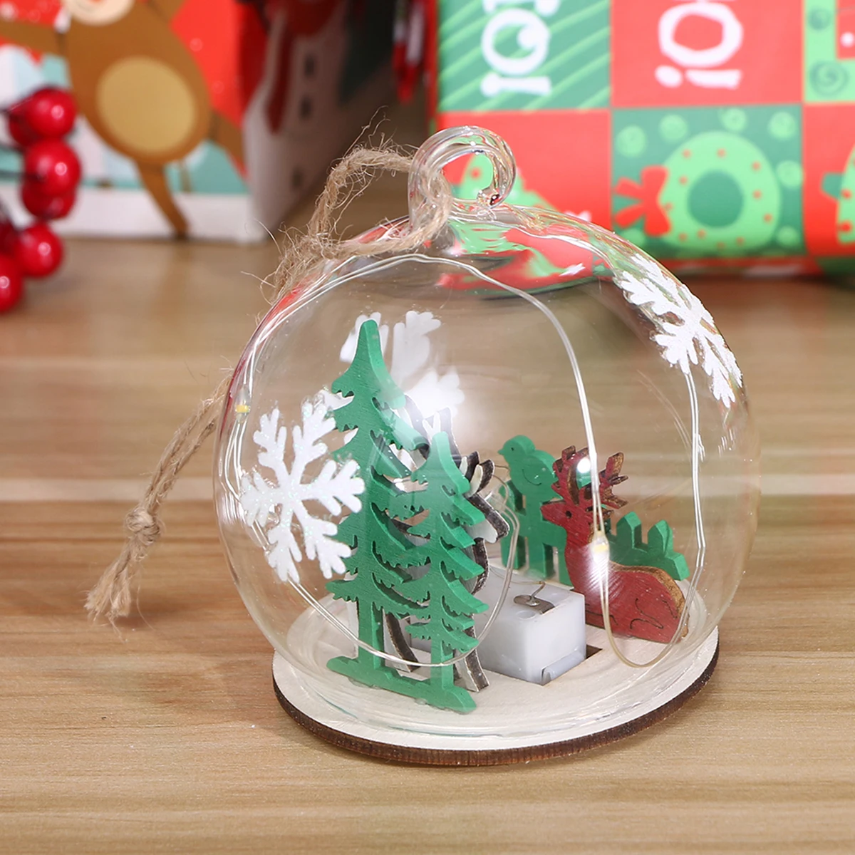 

Decorative Light Glass LED Window Christmas Ornament Lights Decoration Dome Lamp