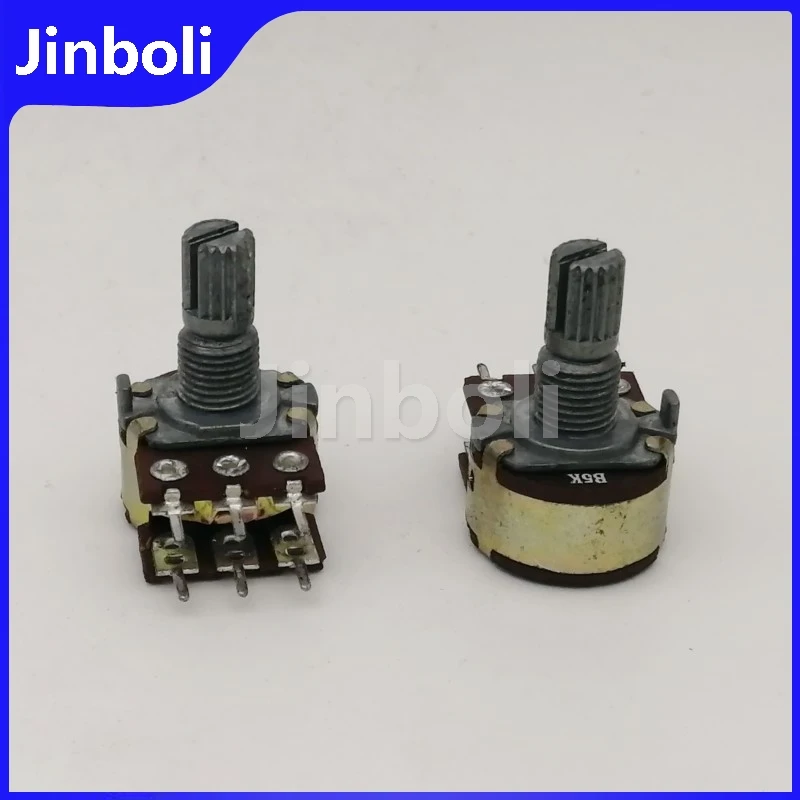 3PCS 16 Type 6-Pin Dual Potentiometer B5K Volume Potentiometer Flower Shaft Length 15mm