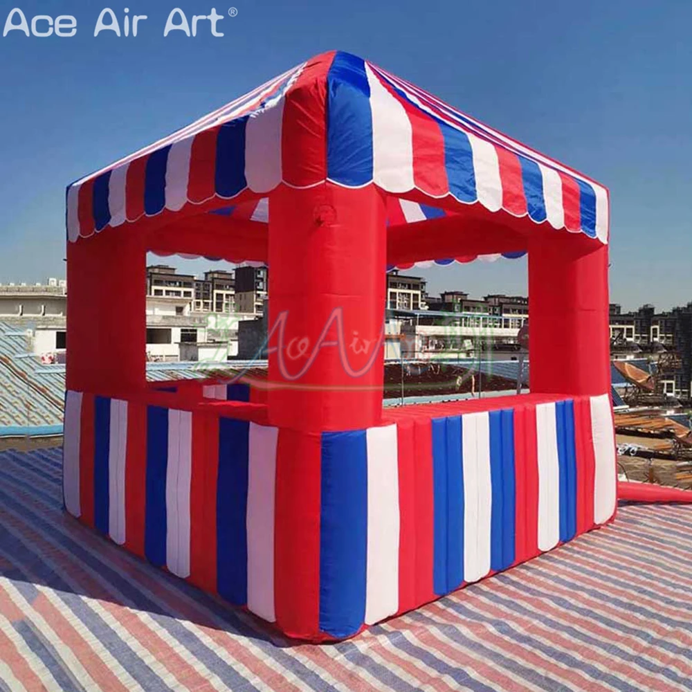 2022 High Quality Square Inflatable Kiosk Booth Ice Cream Concession Tent Stand Carnival Treat Shop For Candy Sale Made In China