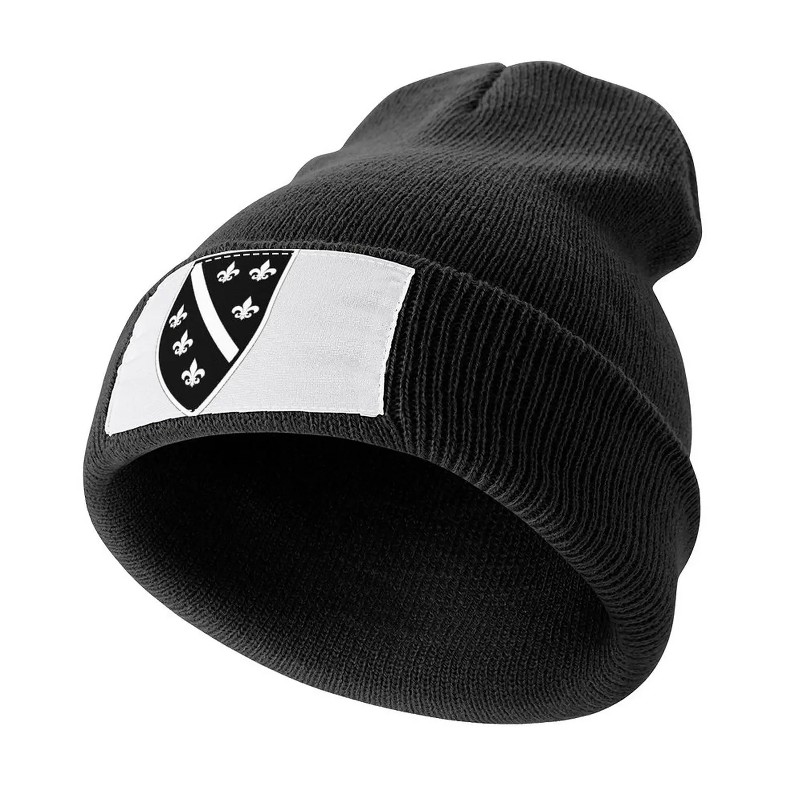 Bosnia BiH Bosnia-Herzegovina Original Crest in Black & White Knitted Cap Kids Hat Bobble Hat hard hat Men's Hats Women's