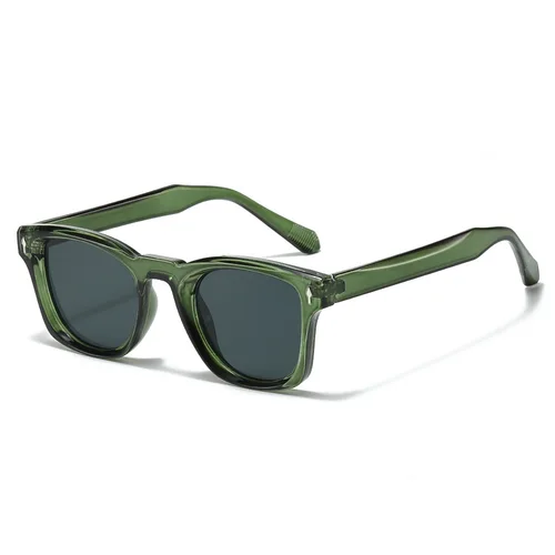 Imagen 2 del producto Gafas de sol cuadradas para mujer, gafas de sol Punk para hombre, UV400, decoración de remaches Retro, gafas de sol de tendencia, montura de lente transparente