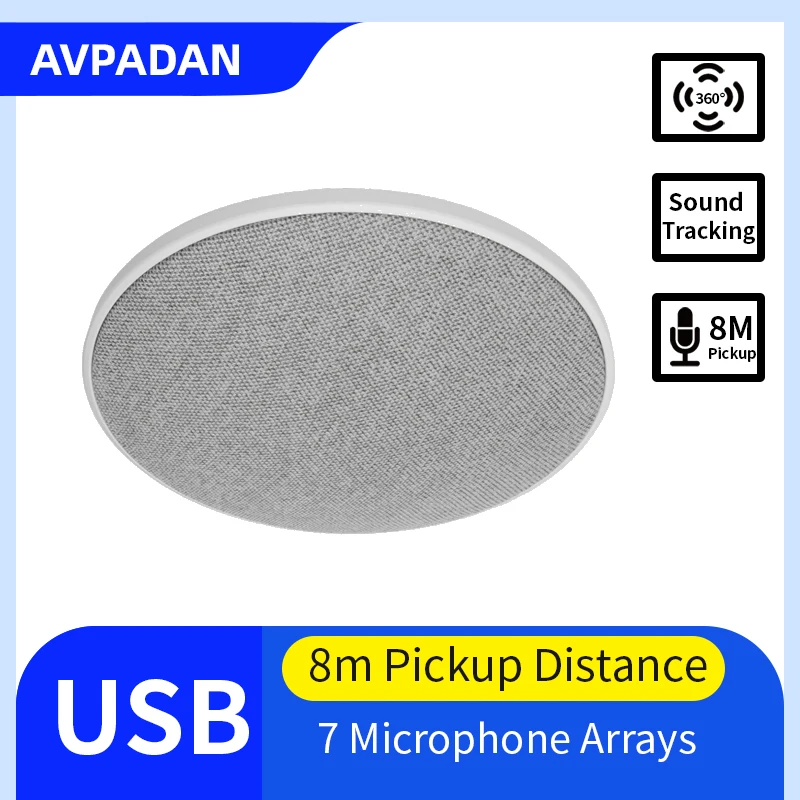 

Omnidirectional Digital Array Microphone 7 Microphone Array Sound Tracking 8 mters voice pickup for video conference