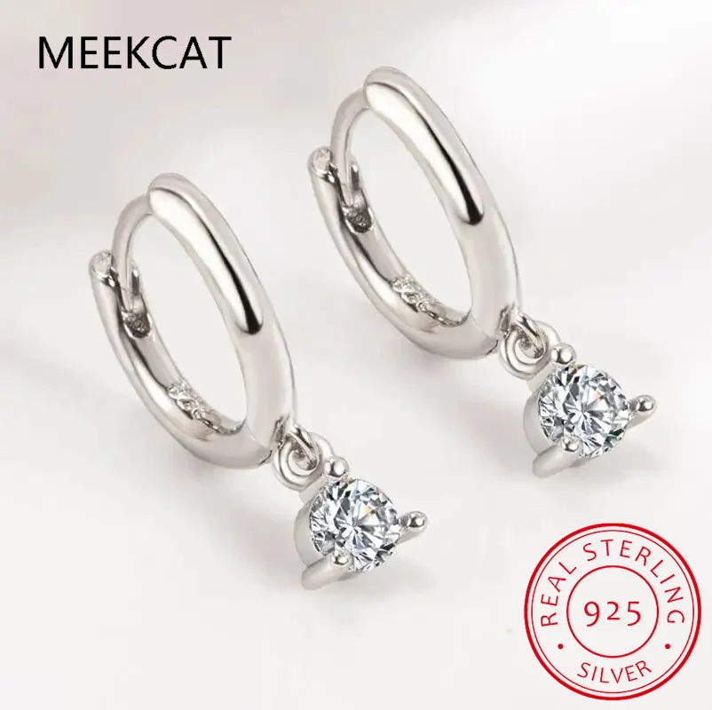 2ct مويسانيتي أقراط الماس 100% S925 فضة الأصلي انخفاض القرط مجوهرات الزفاف العروس مع شهادة للنساء