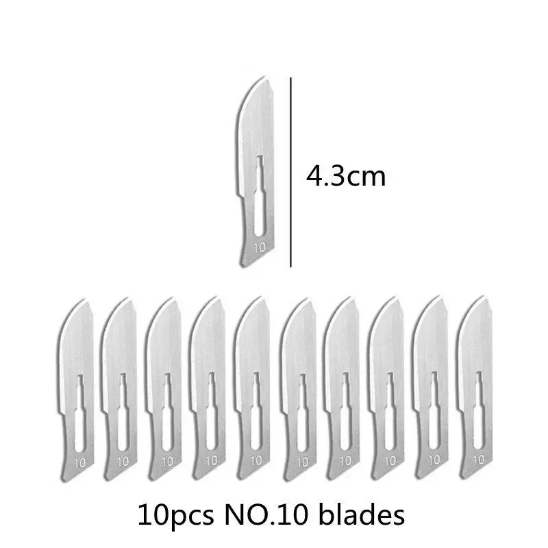 NO.10-24 Metal Steel Carving Blades Handle Surgical Tool DIY Cutting Phone PCB Repair Craft Knife Scalpel Kit Set With box