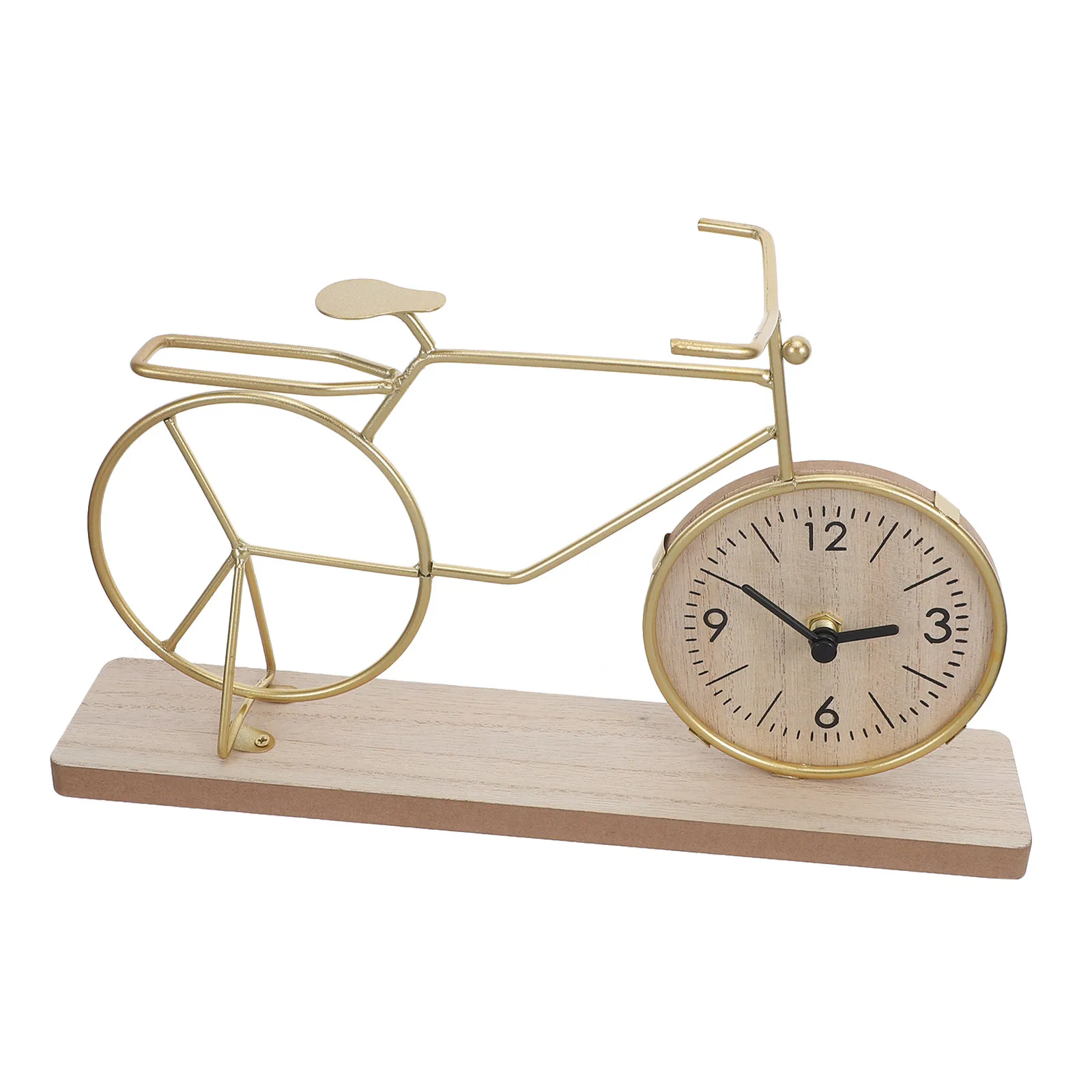 

Bicycle Desk Clock Precision Analog Movement Metal Construction Small Table Clock for Office Bedroom Living Room Shelf