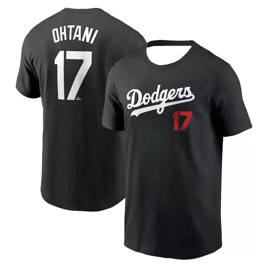 2025 New Baseball League Los Angeles Dodgers No. 17 Otani Shohei Short Sleeve T-Shirt Comfortable Sports Game Athletic Jersey