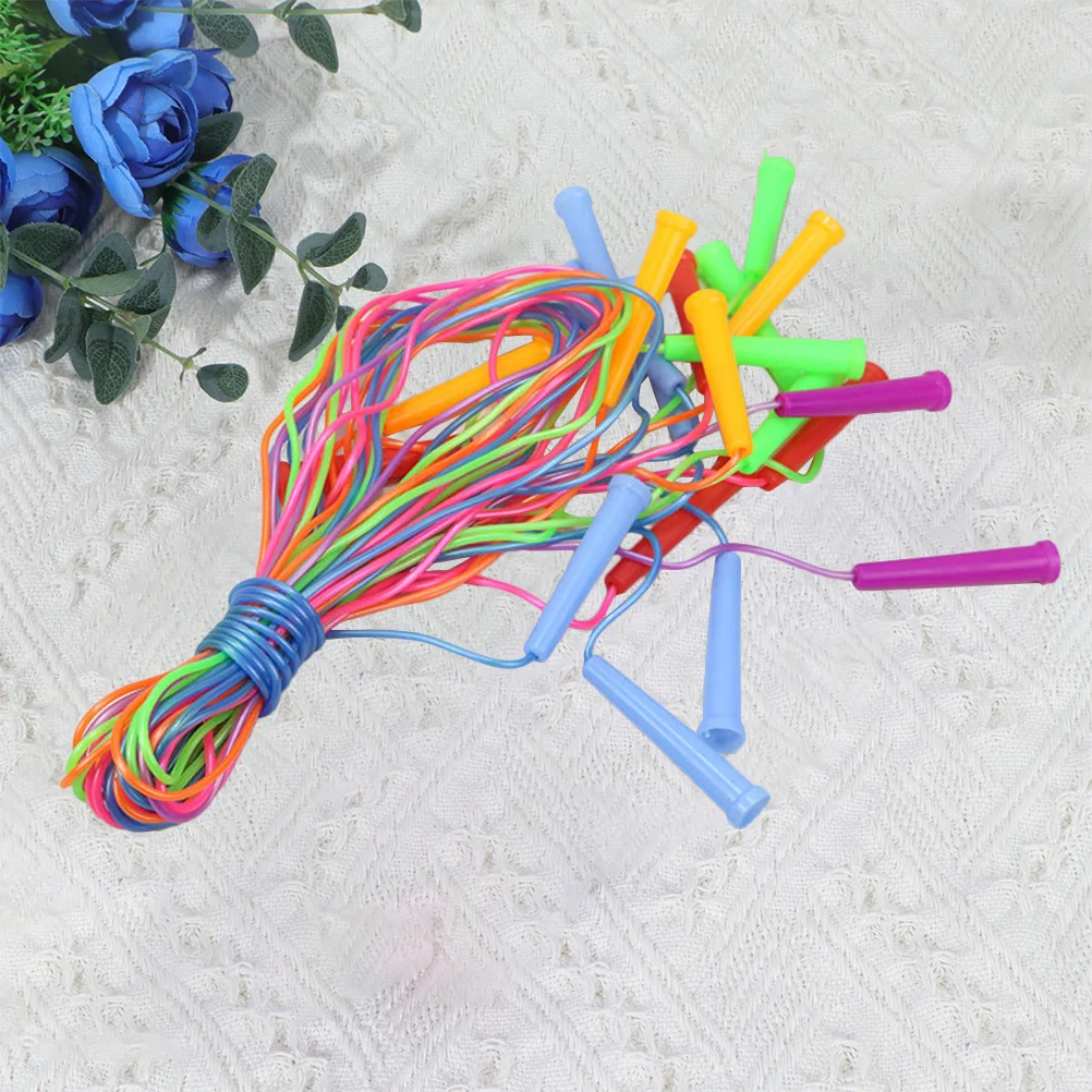 

10PCS PVC Jumping Ropes Plastic Handle Skipping Ropes Portable Fitness Ropes Sports Supplies for Home Kids Playing (Random