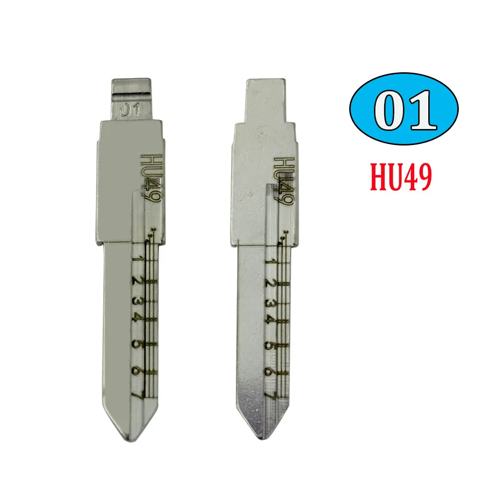 5PCS 01# HU49 Engraved Line Key Scale Shearing Teeth Key Blade for VW Jetta Santana Car Key Blade for KD Keydiy Xhorse VVDI