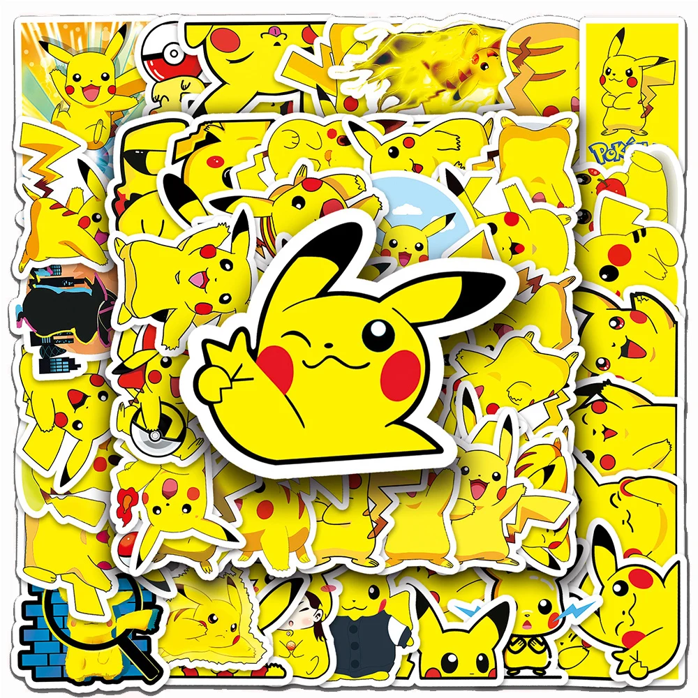 10/30/54pcs Japanese Anime Pokemon Stickers Cartoon Graffiti Pikachu Decals DIY Laptop Phone Case Reward Waterproof Cute Sticker