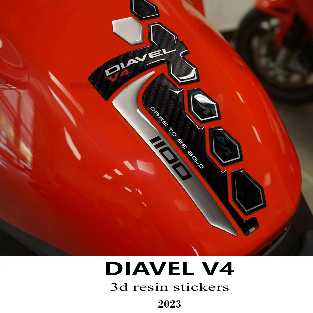 

New 2023 Diavel V4 Motorcycle Accessories Tank Pad Protector 3D Epoxy Resin Sticker Kit for Ducati Diavel V4 2023-