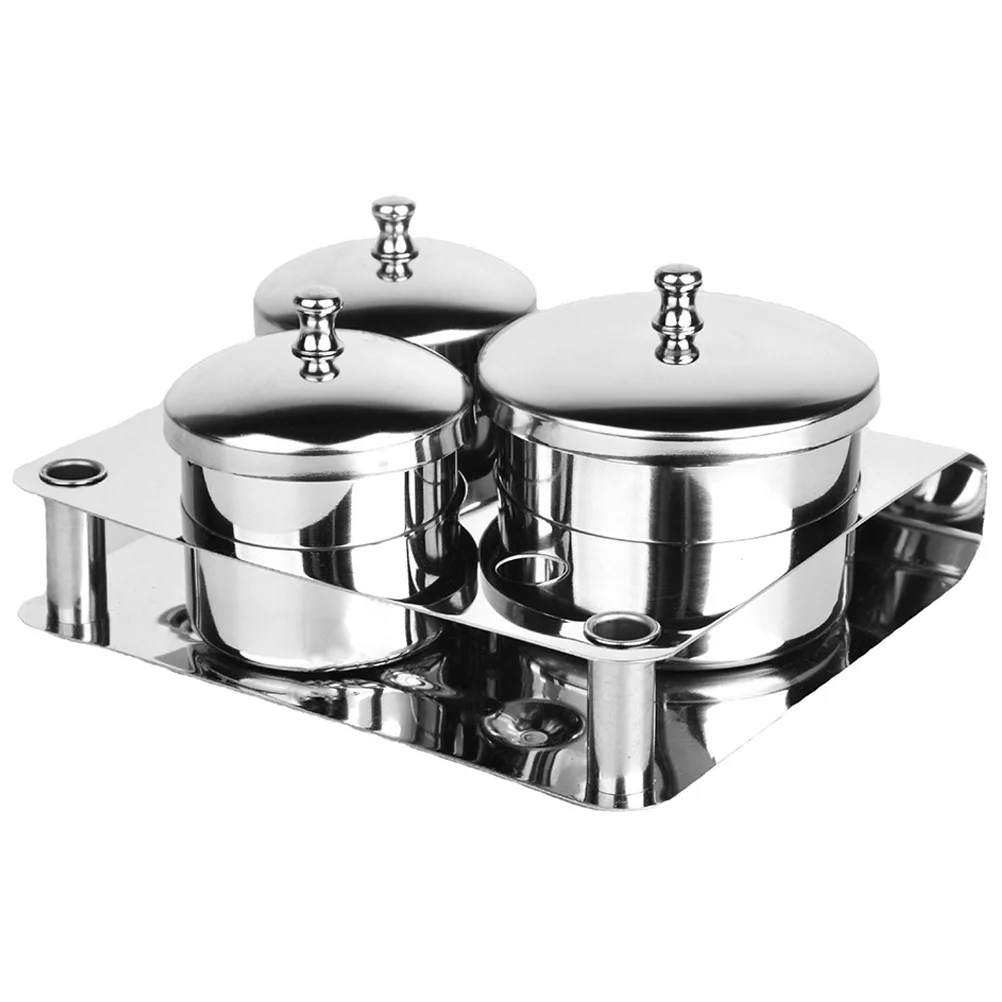 1 مجموعة الفولاذ المقاوم للصدأ الفن الكؤوس 3 قطعة مانيكير دابن طبق حامل السائل ل مزيل طلاء الأظافر الاكريليك خلط القلم تنظيف