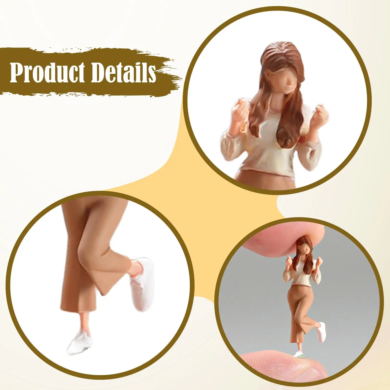 Figurka Miniaturowa 1/64 Dekoracja Sceny Miniaturowej Modne Mini Ludziki Figurka do Projektów Rękodzielniczych Modelki Pociągów Dekoracja Stołu Piaskowego