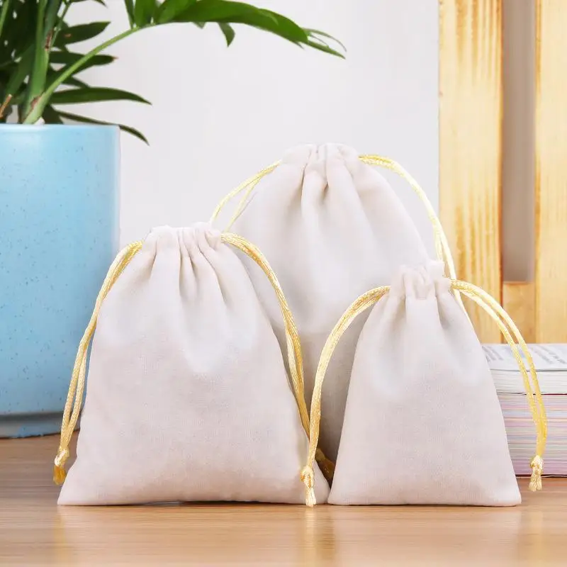 10PCS Velvet Drawstring Bags Satin Gift Bags Velvet Cloth Jewelry Pouches Wedding Favor Drawstring Bag Christmas Bag