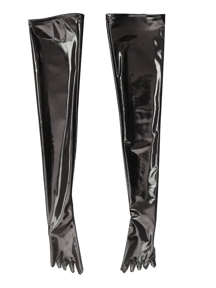 Separated Toes Wet Look PVC Anti Slip Thigh High Stockings Shiny PU Leather Cosplay Stocking Over Knee Medias Socks Chaussette