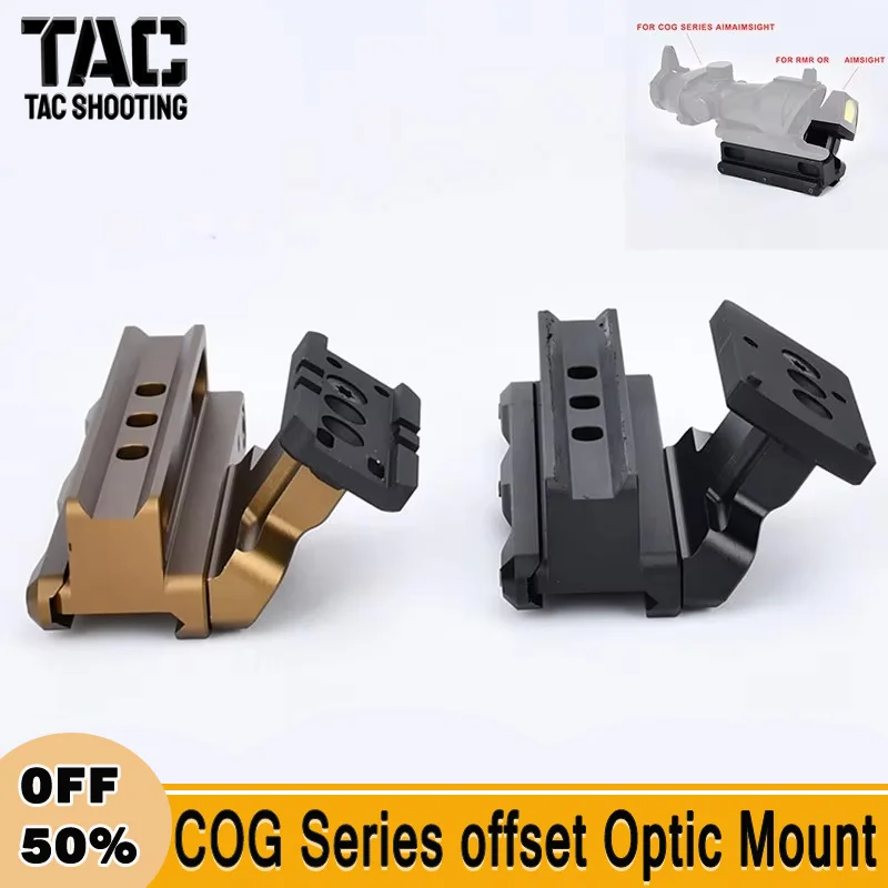 UNIT COG Series Offset Optic Mount Tactical Sight Metal Base For 20mm Rail T 1 T 2 RMR Fast Airsoft Hunting Scope Adapter Mount