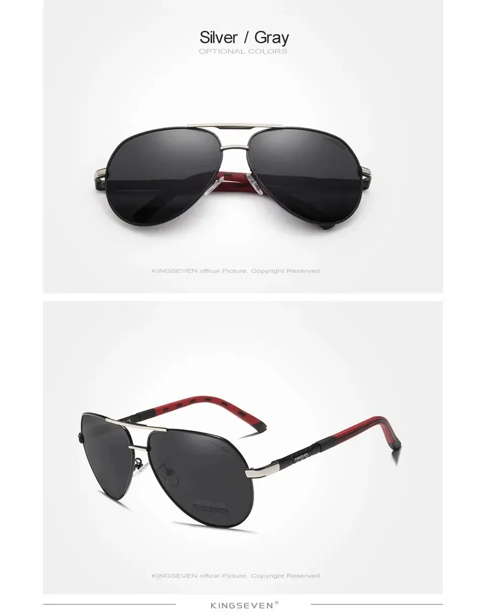 KINGSEVEN Marke Klassische Pilot männer Sonnenbrille Polarisierte UV400 HD Objektiv Luxus Retro Fahren Gläser Frauen Große Rahmen Brillen – Detail 6
