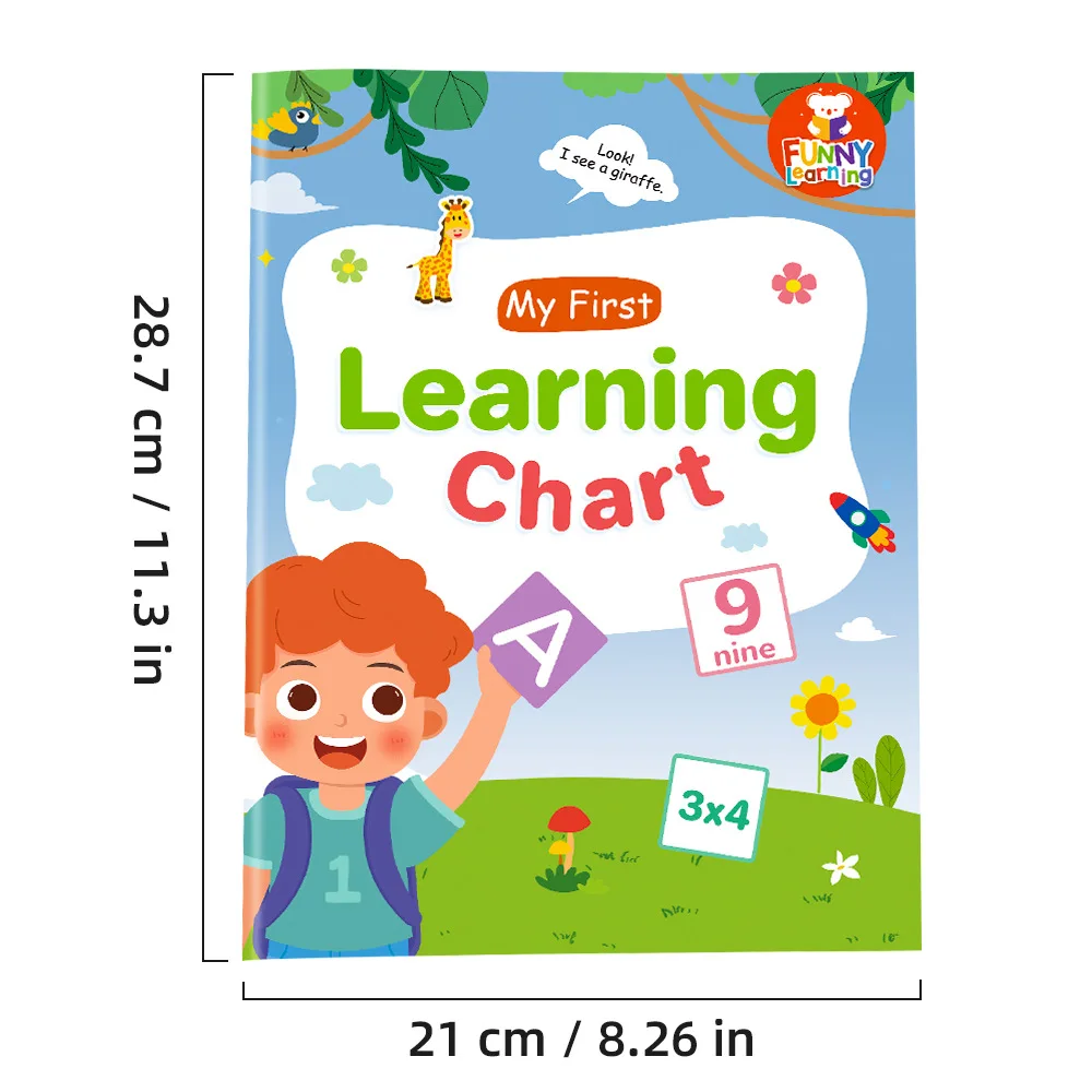 Educational Teaching Aids, 1 Book My First Learning Chart and Phonics Vocabulary Building Poster Set, Homeschool Study Activity