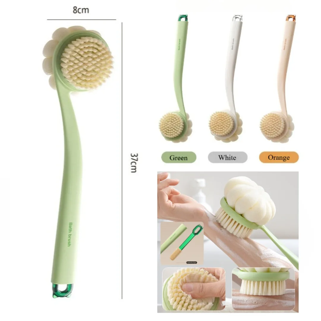 3 في 1 فرشاة تنظيف الظهر الناعمة حمام دش فرشاة تنظيف الجسم مع مقبض التقشير فرك العناية بالجسم مدلك حمام المورد #6