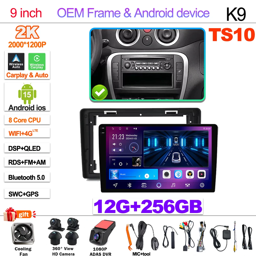 Android 15 Autoradio Voor Citroen C2 C3 2001 2002 2003-2010 Touchscreen Multimedia Video Player Navigatie Bluetooth WIFI GPS