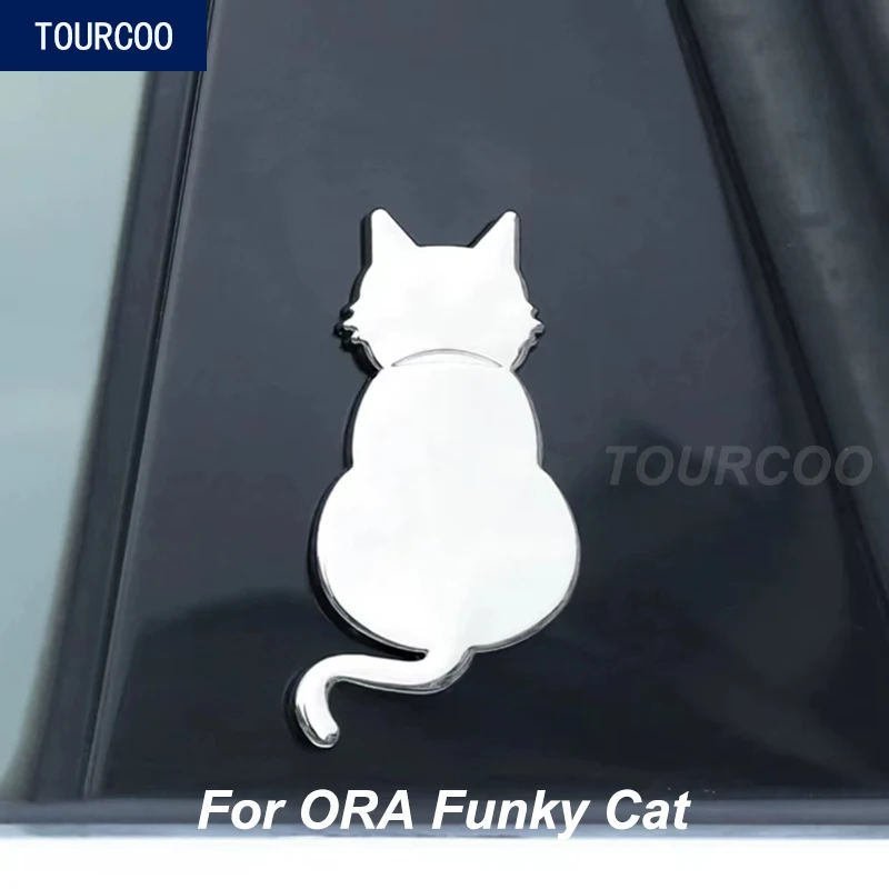 For ORA Funky Cat The Next ORA Cat Metal Charging Port Tailgate Decor Sticker Exterior Modified Accessories