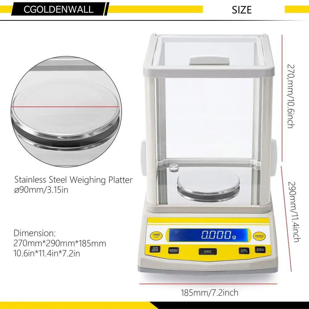 Balanza analítica Digital de alta precisión báscula de laboratorio 110V 300g 1mg interfaz RS232 protección contra sobrecarga conteo de tara CE