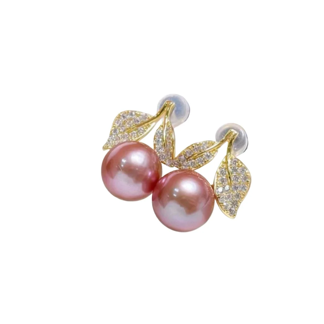 

Suberb пара 13 мм натуральных серег с фиолетовым лавандовым круглым жемчугом Южного моря, свадебный подарок, бесплатная доставка, крючок для ювелирных изделий