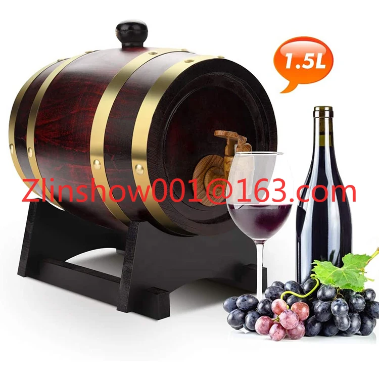 Custom Bar Hotel Restaurant Family Exhibition 1.5L Oak Craft Wooden Barrel