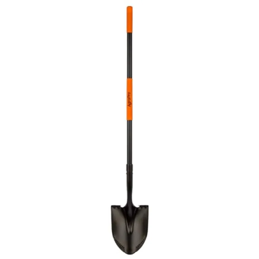 

Heavy Duty Shovel 58 Inches Black High Carbon Steel Fiberglass Handle Modern Style