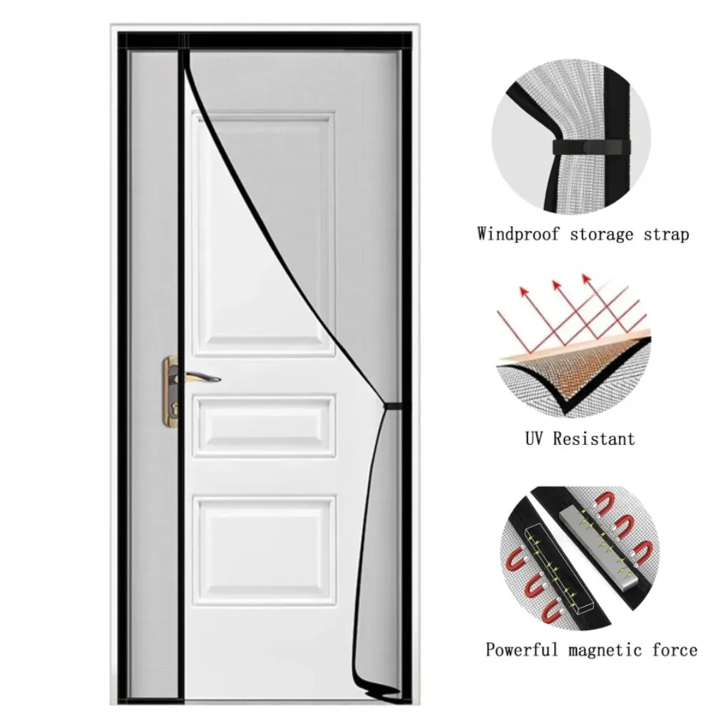 New Arrival Magnetic Screen Door Hands-Free Mesh Curtain Child and Pet Friendly, Heavy-Duty Mosquito Net Easy to Install