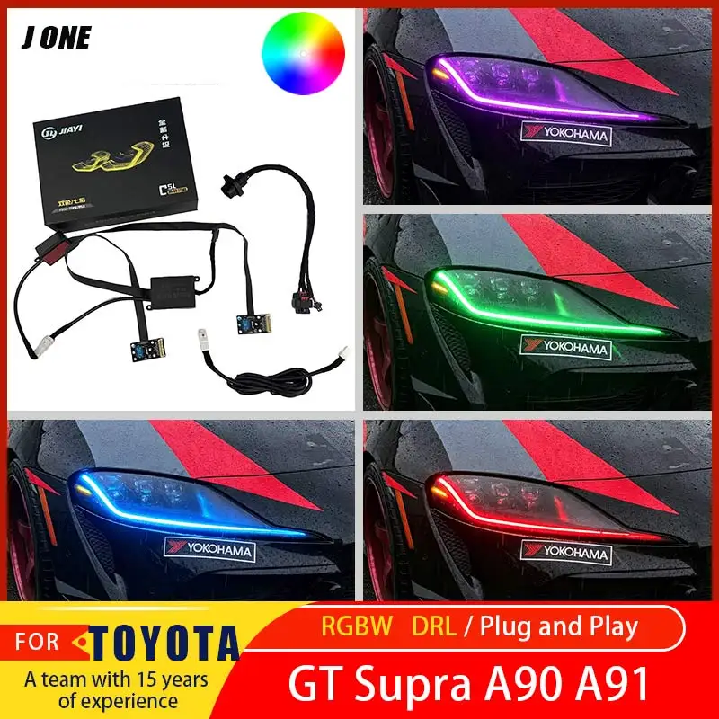 FOR Toyota GR Supra A90 A91 MK5 2020-2026 RGB DRL Red, Blue, Yellow Multi-color LED Daytime Running Light Panel