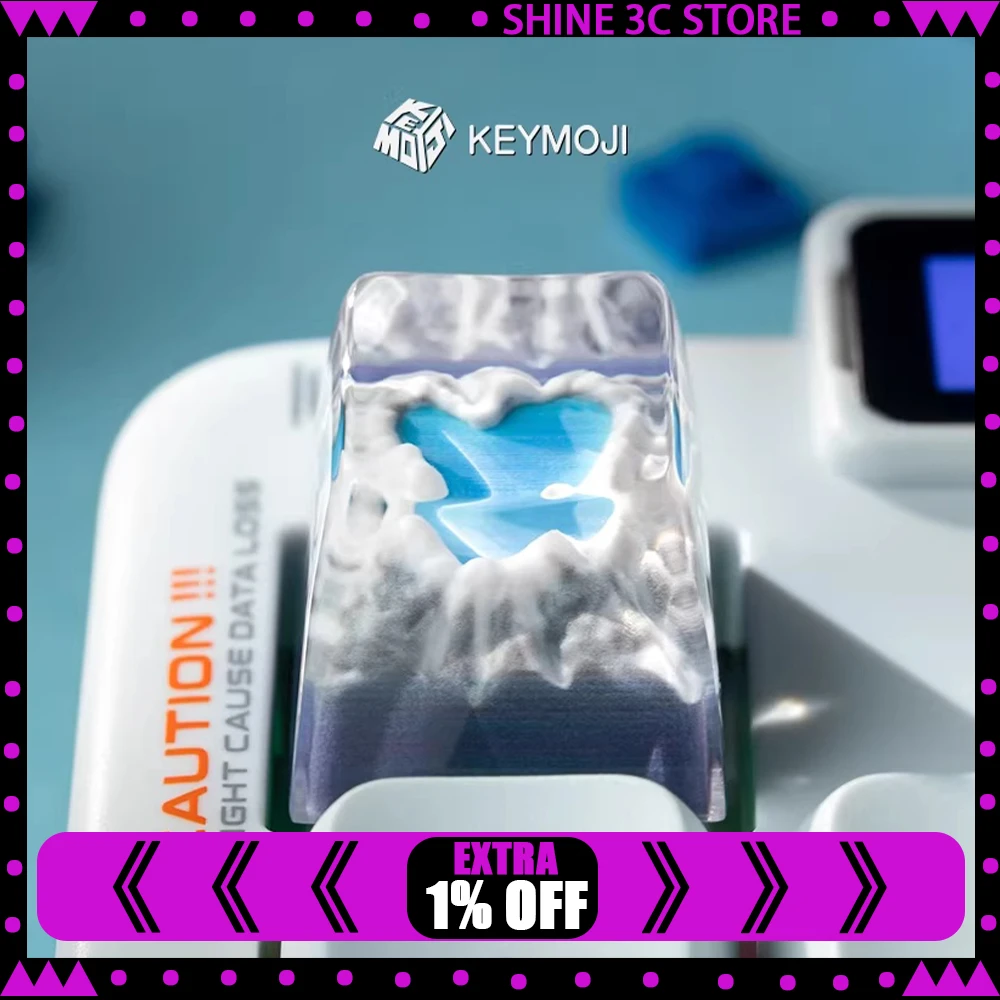 

Прозрачные магнитные кейкапы KEYMOJI Changbaishan Tianchi из поликарбоната для ПК, персонализированные прозрачные кейкапы для клавиатуры, аксессуары для ПК