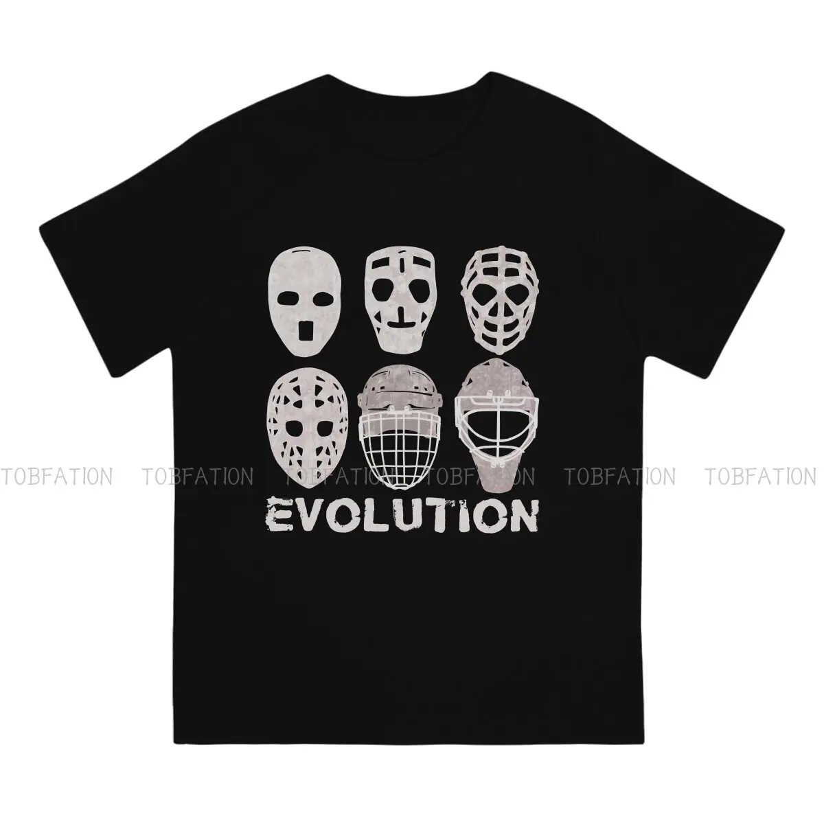 Hockey Goalie Mask Evolution Hipster TShirts Ice Hockey Male Style Fabric Streetwear T Shirt Round Neck