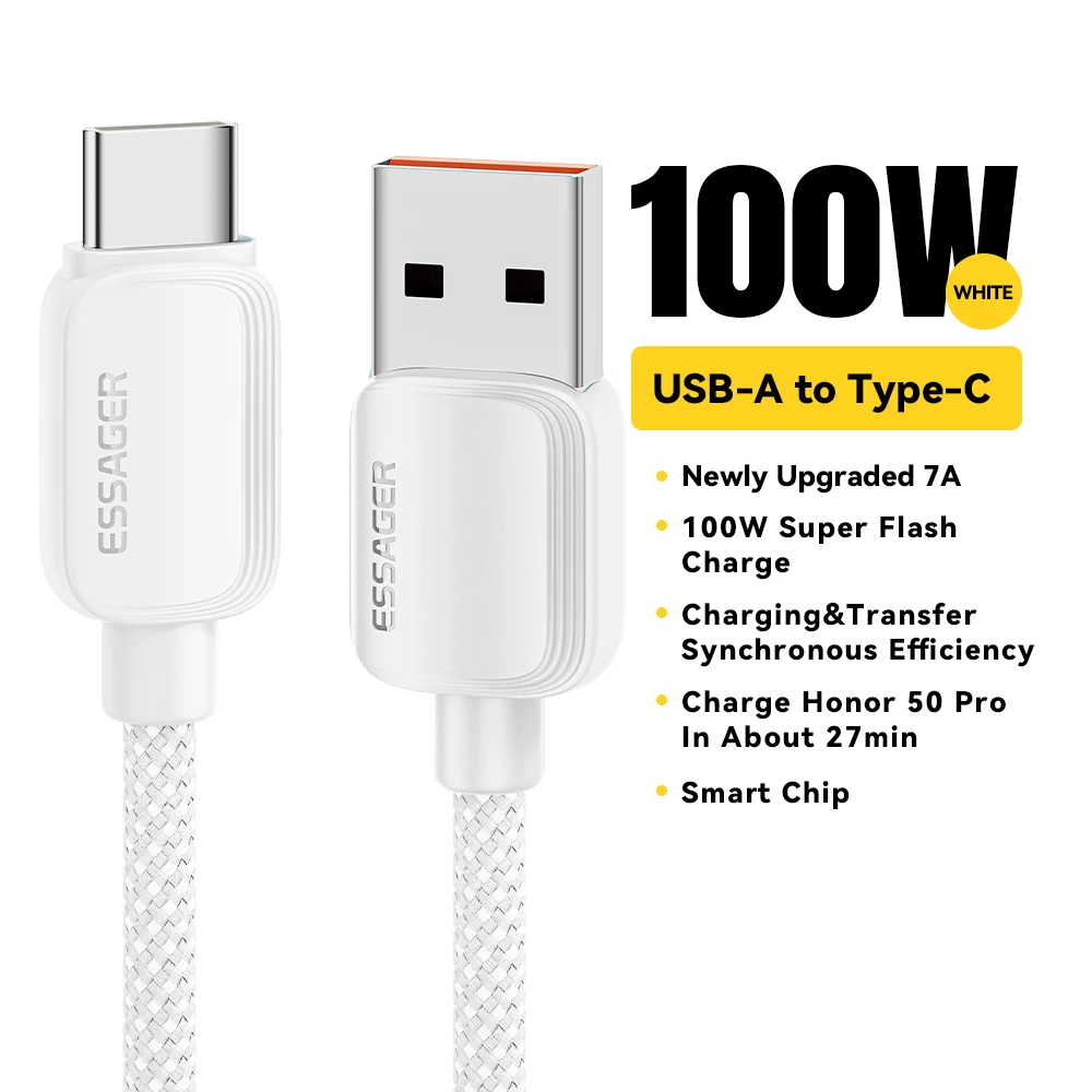 Essager 7A USB Typ C Kabel Für Huawei Honor 100 W/88 W Schnelle Lade Ladegerät USB C Datenkabel Kabel Für Oneplus Samsung Xiaomi 3M