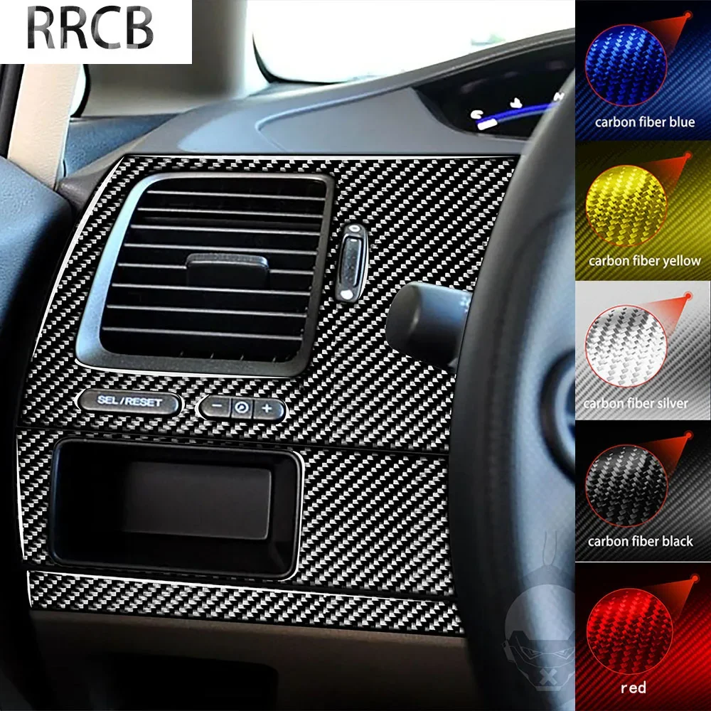 

For Honda Civic 8 8th Gen 2006-2011 Soft Real Carbon Fiber Sticker Dashboard Side Vent Trim Panel Cover Car Interior Accessories