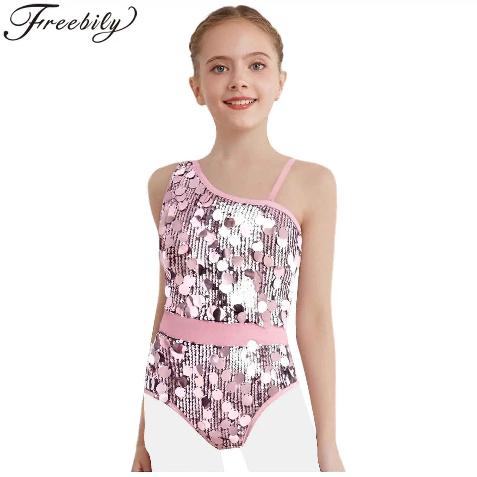 Crianças tutu ballet dança collant ginástica bodysuit meninas lantejoulas brilhantes macacão desempenho patinação artística dancewear