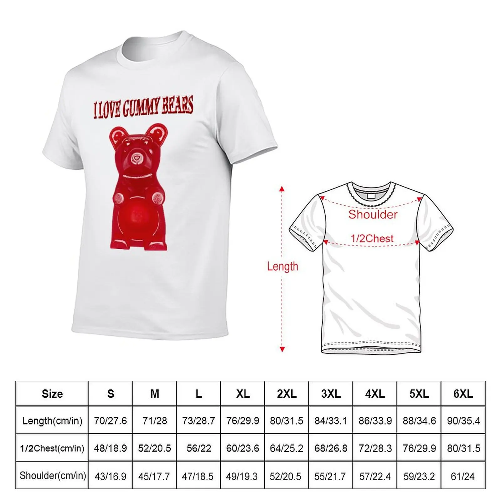 (????) I LOVE GUMMY BEARS TEE SHIRT & VARIOUS-- APPAREL (????) T-Shirt Anti-Wrinkle Short Sleeve T-Shirt