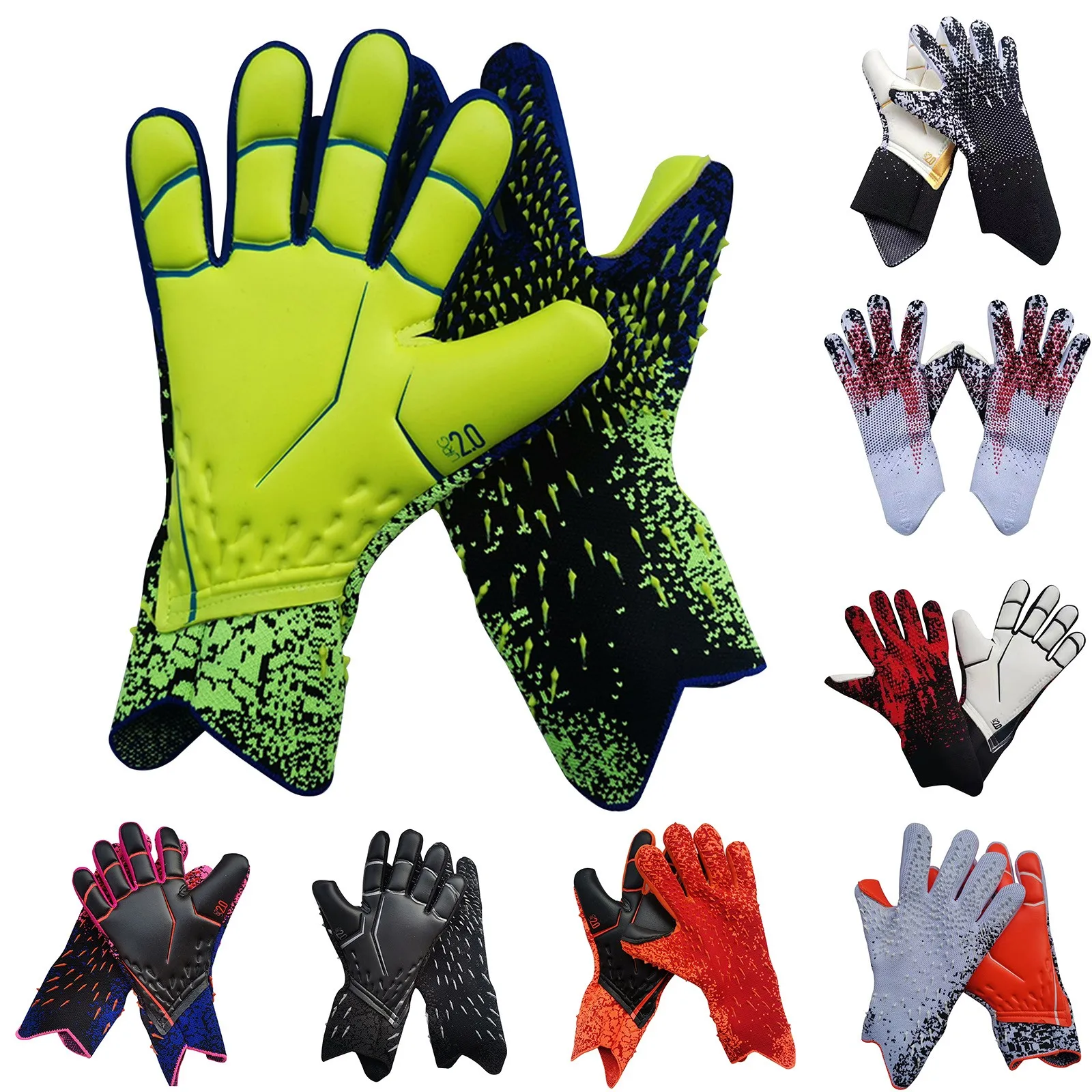 Latex Goalkeeper Gloves Thickened Football Professional Protection Adults Teenager Goalkeeper Soccer Goalie Football Gloves