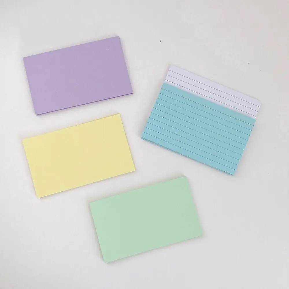 Multifunctional DIY Index Cards Horizontal Line Colorful Notepad Pocket Paper School Office Accessories Note Cards Writing Paper