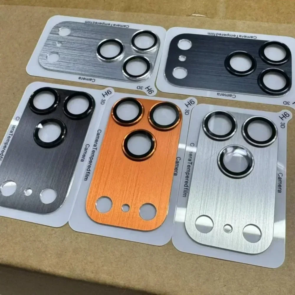Protetor de Lente de Câmera Anti-impressão Digital para iPhone 17 Pro 17 Pro Max, Anel de Metal de Alumínio com Película de Vidro Temperado e Tampa de Proteção