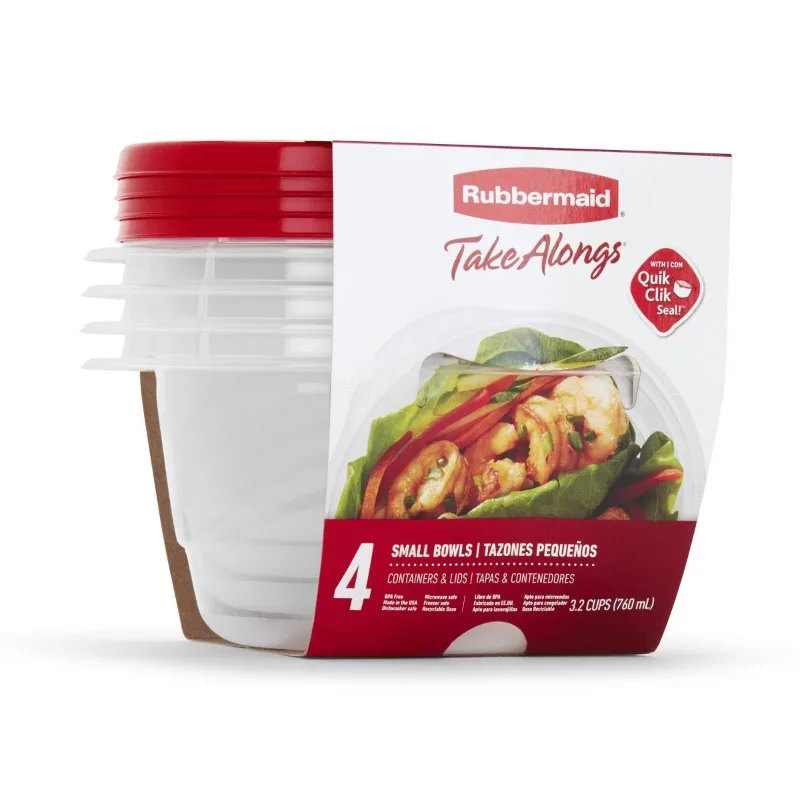 4pc TakeAlongs Small Round 3.2 Cup Food Storage Containers - Red