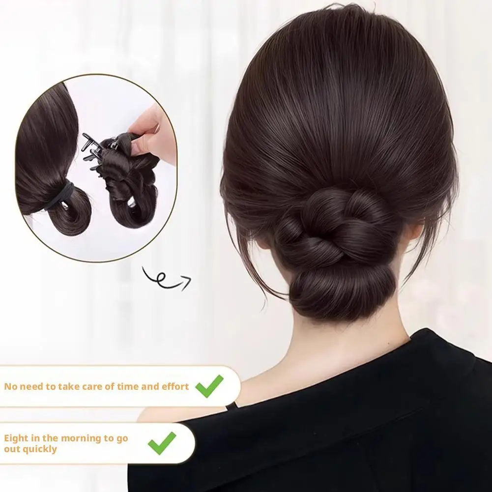 شعر مستعار بمشبك للأوبدو الفورية، قطعة شعر صناعية ذات مظهر طبيعي للنساء، مشبك شعر ضخم منخفض على شكل ذيل حصان #4