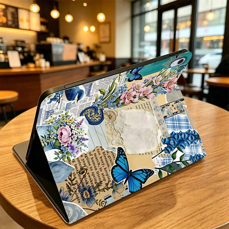 Blue Bird Collage Print Case for Samsung Galaxy Tab A11 A8 A7 Lite S10FE A9Plus S9+ S10 Lite S7 S8+ S11 S10 Plus S9 FE with