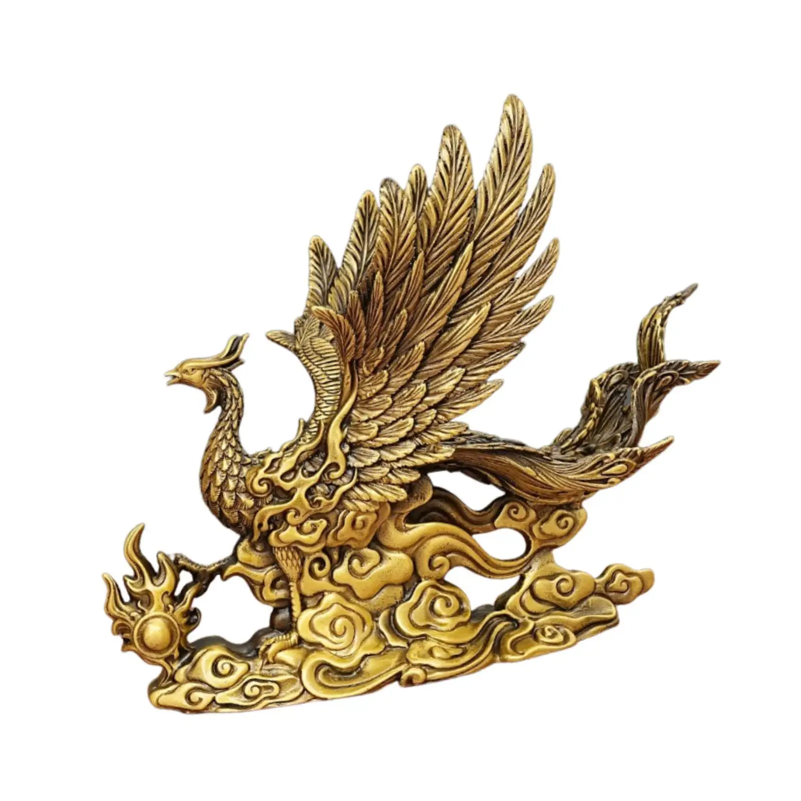 

Brass Phoenix Sculpture Crafts Copper Living Room Decor Desk Ornament for Bedroom Shelf Home Christmas Tabletop Decor
