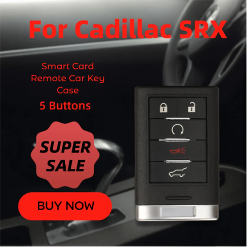 

Jingyuqin для Cadillac SRX 2010 2011 2012 2013 2014 с необрезанными лезвиями, 5 кнопок, сменный корпус дистанционного ключа автомобиля