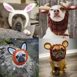 Funny Hat for Cats Knitted hat Dress Up Costume Pet Hat Christmas Cosplay Warm Headwear Dogs Hats Puppy Cats Accessories