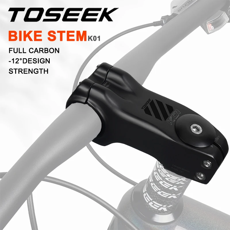 

TOSEEK Carbon Stem -12 Degree MTB Stem 31.8mm Bicycle Handlebar Stem 70/80/90/100/110/120mm Road Bike Bridge Cycling Parts