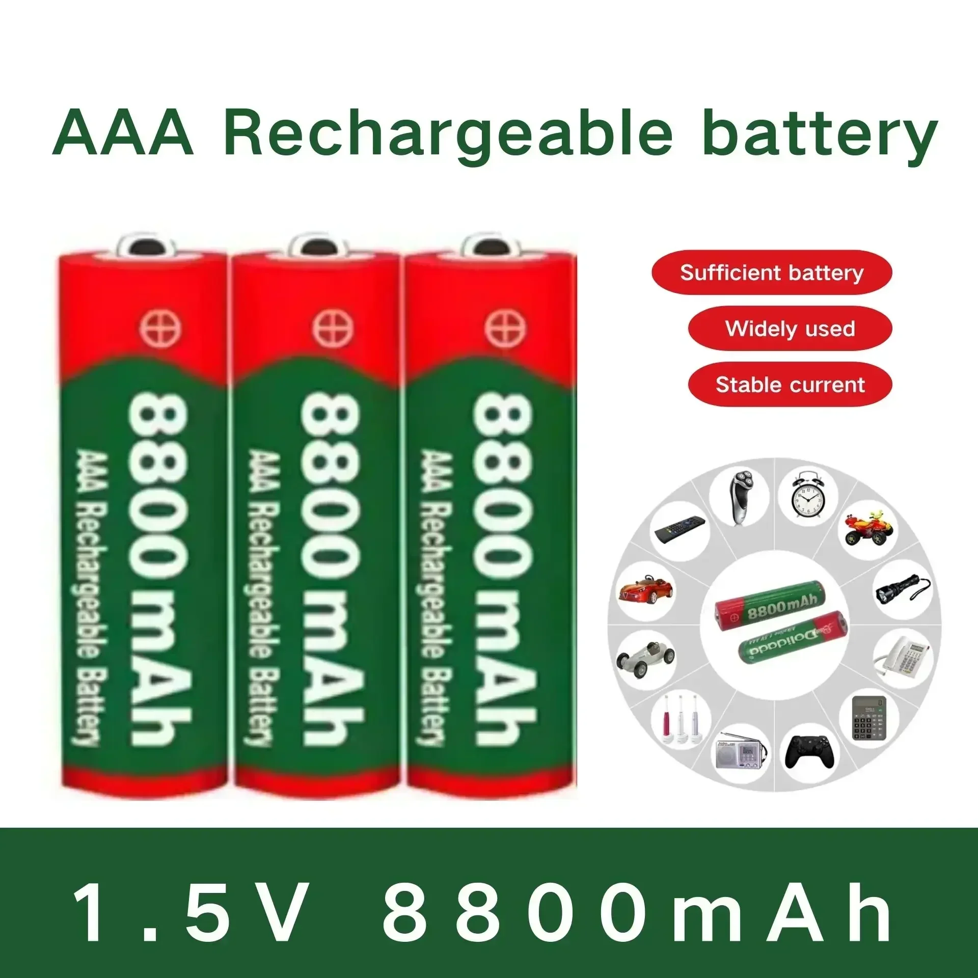 AAA 1.5 V 8800mah rechargeable battery for calculators, remote controls, access control devices, etc