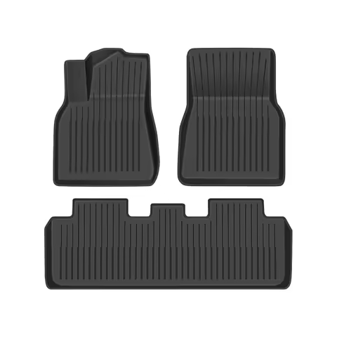 Tapete de Chão YZ para Tesla Model Y 2021-2026 e Model 3 Highland, Tapete de Porta-Malas, Tapete de Bagagem, Conjunto Antiderrapante e Impermeável em TPE, Forro de Chão.