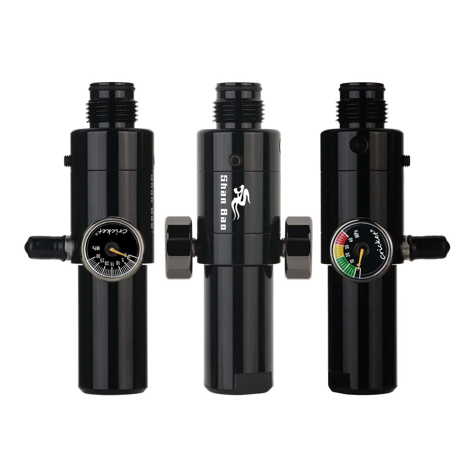 Shan bao-válvula de buceo negra, interruptor de barostato de doble calibre, accesorios de CO2, válvula de presión de inflado G1/2-14