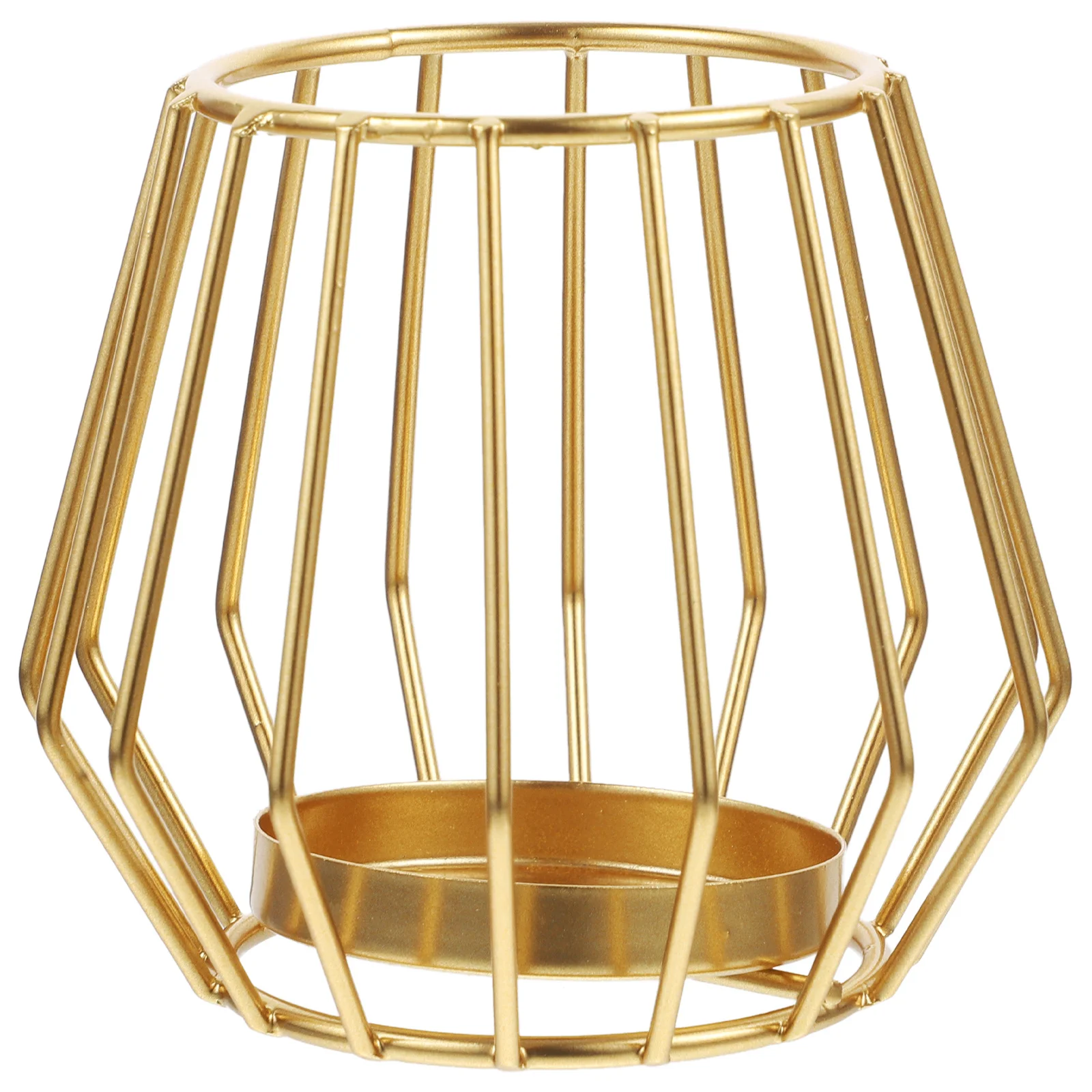 

Iron Hollow Holder Geometric Design Metal Tea Light Stand For Table Decor Desktop Ornament Centerpiece